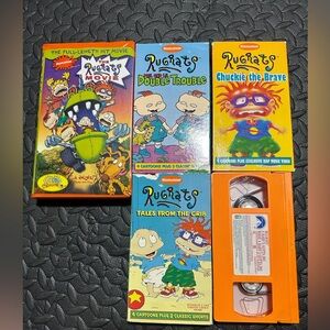 Nickelodeon Rugrats Movie and Tapes Lot VHS Orange Tape Bundle 90s Nostalgia Y2K